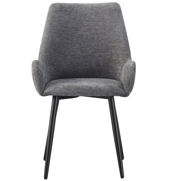 MOF Set of 4 Dining Chairs with Armrests - Mid-Century Upholstered Dining Chairs with Soft Cushioned Seat & Black Metal Legs for Dining Room, Living Room, Kitchen or Vanity Chair