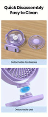 TOPK Mini USB Desk Fan, 3-Speed Adjustable Airflow, Low Noise Quiet Operation, 360° Flexible Rotation, Compact Portable Design for Home, Office & Bedroom