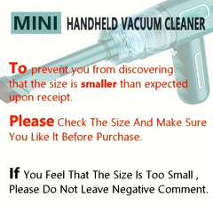 Newly Upgraded Model, Portable Cordless Handheld Vacuum Cleaner, Cyclone Suction Cordless Vacuum Cleaner, Large Suction USB Fast Charging with Seam Brush Computer Cleaning Head Multi-purpose. Suitable for Car/office/home, Labor Day Gift