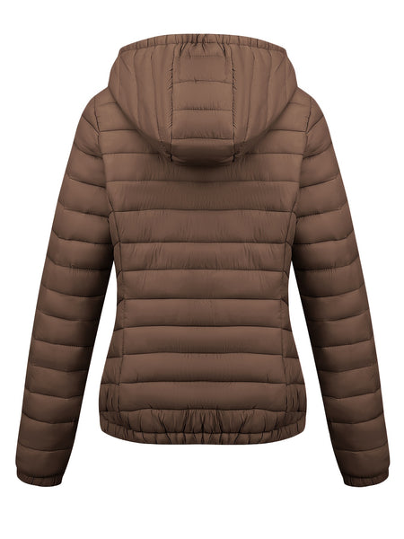 Women's Autumn/Winter Fashion Simple Versatile Lightweight Commuter Hooded Padded Coat with Pockets