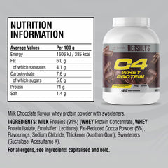C4 Hersheys Chocolate Whey Protein Powder 1.6Kg