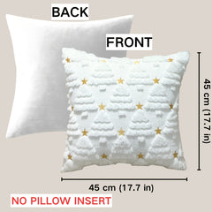 1/2pcs 3D White Christmas Tree Throw Pillow Cover - Quilted Plush Nordic Minimalist Luxury Decorative Cushion Cover with Zipper Closure, Soft Plush Fabric & 3D Tree Design for Sofa, Bed, Living Room - Machine Washable Winter Home Decor
