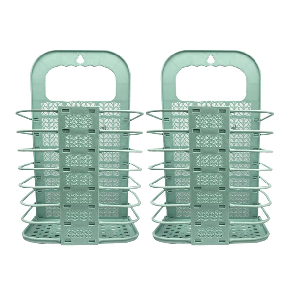 Lizzy 2pcs Laundry Hamper Foldable | Family Slim Reusable Plastic Laundry Clothes Washing Hamper Bin Collapsible Waterproof Clothes Storage Basket