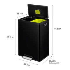 EKO Ecocasa II 60L Recycling Bin in Matte Black