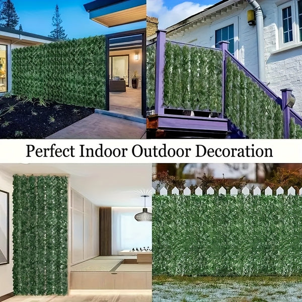 1 Roll Extra Long 5m Artificial Ivy Privacy Fence Panel - UV-Resistant Plastic Faux Ivy Hedge Screen with 61-70% Light Blocking, Realistic Greenery for Balcony, Garden, Patio & Outdoor Decor, Privacy Fence Panels for Outside, Natural Appearance, Highquali