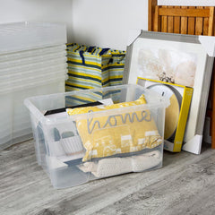 Wham 60L Crystal Clear Plastic Box and Lid - 5 Pack