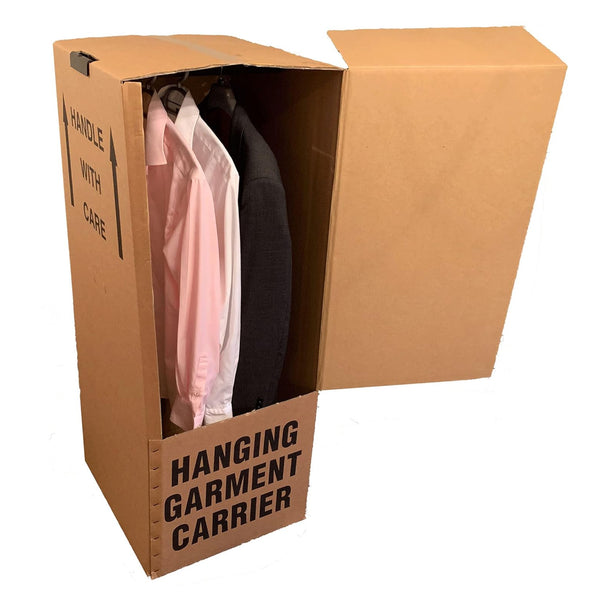 5 Wardrobe Removal Cardboard Storage Boxes With Hanging Rail For Packing & Moving Home