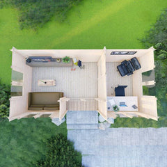 Shire Whinfell 44Mm Log Cabin 20 X 10Ft (6 X 3M)