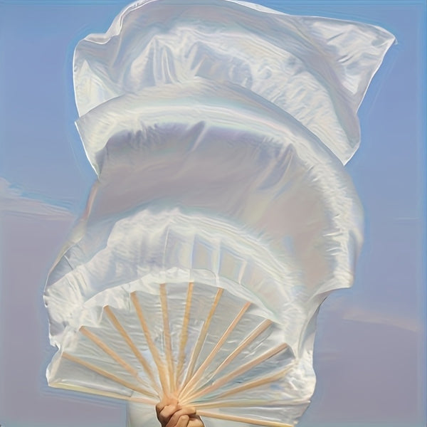 Graceful White Belly Dance Fans, Perfect for Rhythmic Dance, Featuring a Universal Design for Both Left And Right Hands, Making Them an Excellent Option for Festivities, Shows, And Cultural Events
