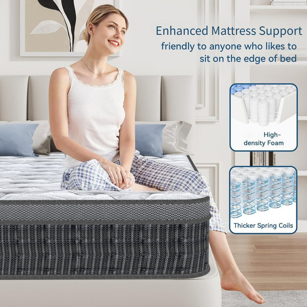 King Size Mattress (150x200x28cm/135x190x28cm) 2000+ Pocket Springs & Gel Memory Foam 7-Zone Ortho Support Reinforced Reduction Medium Firm Fits King Size Bedding 45cm Rolled Box (Christmas, Halloween Valentine's Day gifts), 200-Night Trial Christmas gift