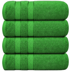 4 X Large Jumbo Bath Towels 100% Egyptian Cotton -75 x 150 cm- Soft Quick Dry Hotel Spa Big Bathroom Towels Set
