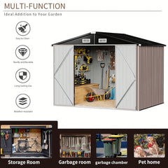6x4 FT Metal Storage Shed - Heavy Duty Outdoor Utility Shed With Lockable Door, Weather-Resistant for Garden, Backyard, Patio - Easy Assembly & Modern Design 179cm W X 115cm D X 195cm H