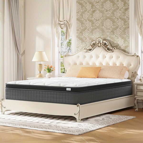 10-Inch Hybrid Pocket Spring Mattress Designed for Pressure Relief And Motion Isolation, Medium-Firm, Delivered in a Box.