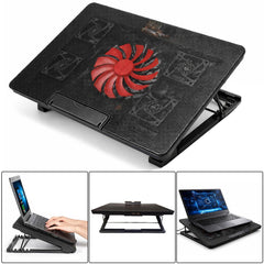 Laptop Cooling Pad 3/5 Fans Adjustable Stand USB Quiet Cooler with LED for 12–17 Inch Notebook