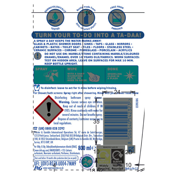Flash Spray Wipe Done White Blossom, 3 X 800Ml