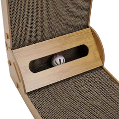 L-Shaped Cat Scratching Tower, 60cm Tall Scratching Pad, Multi-Functional Scratch Post with Lounging Platform, Multi-Angle Vertical/Horizontal Scratching Surface for Adult Cats, 40*25*60cm