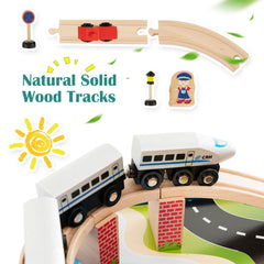 80-Piece Wooden Activity Playset with Reversible Tabletop