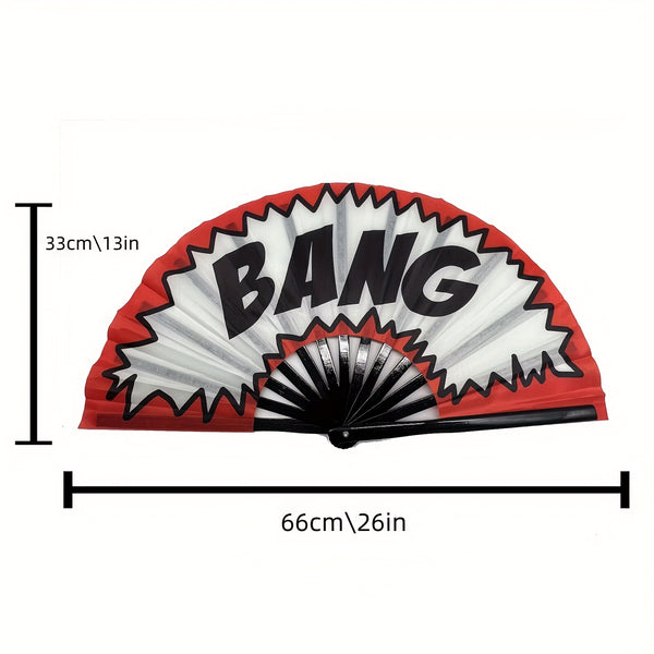 Large Bamboo Fiber-Style Plastic Cowboy Fan with 