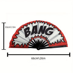 Large Bamboo Fiber-Style Plastic Cowboy Fan with 