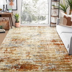 Contemporary Abstract Area Rug, Machine Washable And Non-Shedding, Soft Low Pile Design for Kitchen, Living Room, Hallway, And Laundry Room