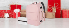 Easyjet Cabin Bag 45x36x20 Underseat, Large Capacity Travel Backpack for Women, Airline Approved Carry On Luggage Rucksack, Multifunctional Laptop Backpack with Shoe Pouch for Business, School, and Daily Commute, Pink