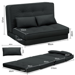 Folding Sofa Bed Adjustable Lazy Tatami Sofa Convertible Floor Couch 5 Levels Adjustable Backrest Lounge Chaise for Living Room Bedroom Guest Room