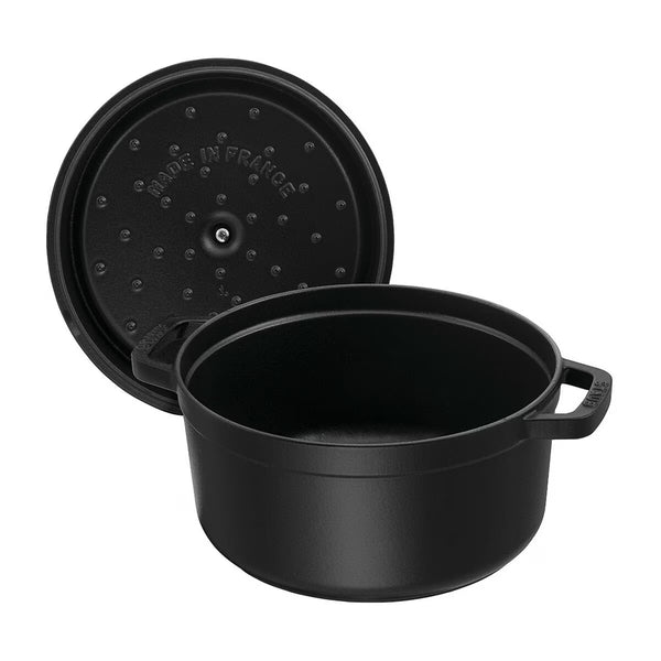 STAUB Cast Iron round Cocotte in Black 24Cm