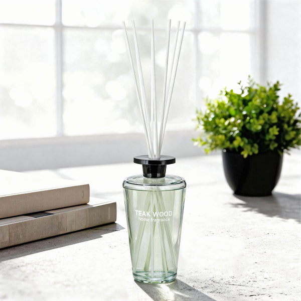 REEF 1000ml Reed Oil Diffuser Set, Sandalwood, Teak Wood, Tobacco & Oud, Luxury Beautiful Home Fragrance for Bedroom Living Room Home Decor Office Essential Oil Reed Diffuser for Stress Relief