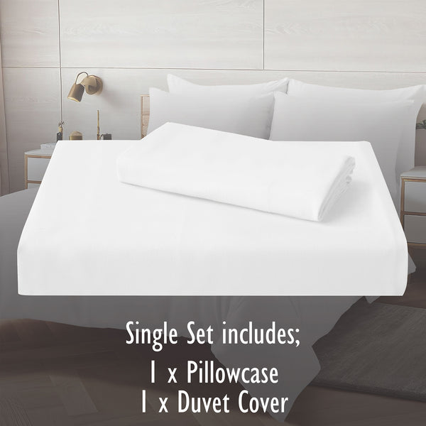 Duvet Cover Set with Matching Pillowcase Microfibre Wrinkle Resistant with Quick Popper Fastening