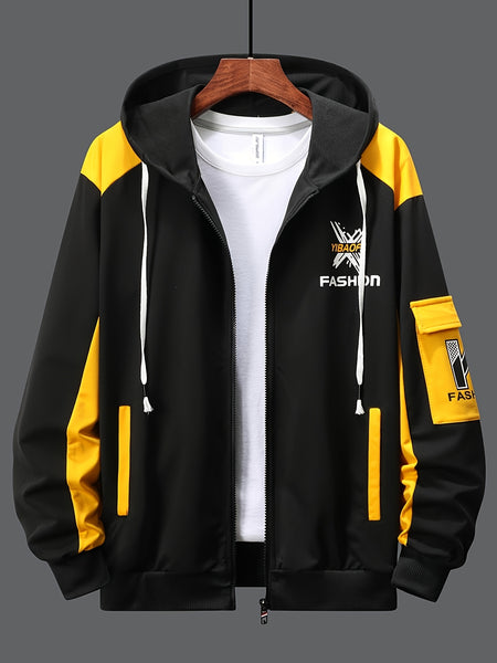 Men's Casual Hooded Sweatshirt Sportswear Set, Tracksuit