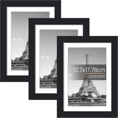3 Pack A4 Picture Frame, A4 Black Picture Frames 21 X 29,7 Cm, Frame Wall Hanging Landscape or Portrait Orientation