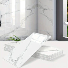 Pack of 20 PVC Self-adhesive Wall Backing Ceramic Tile Wall Stickers, Faux Marble Ceramic Tile Stickers, Waterproof Faux Marble Pattern Tiles Stickers for Bathrooms and Kitchens, Easy To Peel and Stick