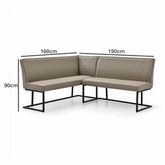 Indus Valley Arden Ceramic Dining Table with Taupe Corner Bench & Low Bench