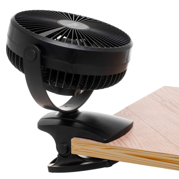 Desk fan with clip, rechargeable, 15.5 cm, 360° rotation, USB-C, Adler
