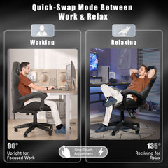 GartistGo Ergonomic Gaming Chair - Gamer Chairs with Lumbar Cushion + Headrest, Height-Adjustable Office & Computer Chair for Adults, Girls, Boys (Without footrest)