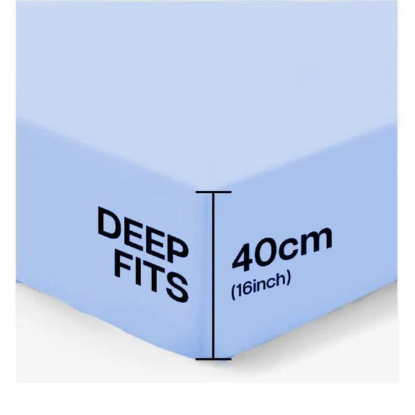 40 CM Extra Deep Fitted Sheets Single Double King Super King Size Bedsheets