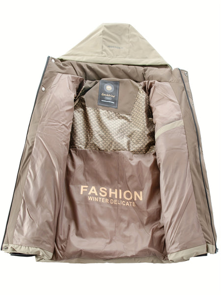 2024 Winter New Arrival Men's Outdoor Casual Padded Storm Jacket with Detachable Hood, Thickened Warm Fashionable Men's Outerwear