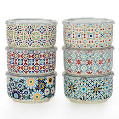 Signature Stoneware Bowls with Lids, 6 Pack