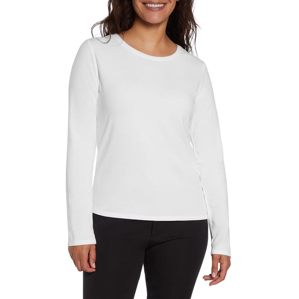 Three Dots Ladies Crew Top 2 Pack in Black