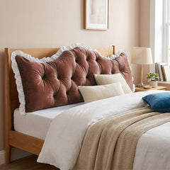 Large Ultra-Soft Comfortable Plush Backrest Pillow, Princess Style Reading Cushion, Neck and Back Support, Luxurious Fashionable Home Style Multifunctional Lace Ruffled Headboard Cushions, Suitable for Bedroom, Living Room, Dorm, Sofa Home Decor, Machine