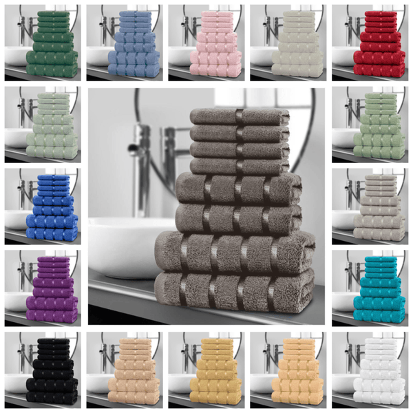 8pcs Egyptian Cotton Towel Set | Quick-Drying & Highly Absorbent | Includes 8 Towels | Sophisticated Design | 15 Elegant Colours | Machine Washable