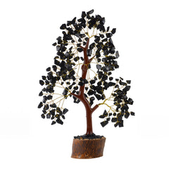 Black Tourmaline Crystal Tree of Life – Natural Healing Chakra Gemstone Tree for Protection, Powerful Positive Energy & Feng Shui Home Decor, Spiritual Gift for Women (Mini Crystal Guide Included)