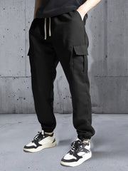 Men's Three-pc Cargo Pants, Solid Color Multi-Pocket Casual Outdoor Sports Trousers, Suitable for Spring, Summer, and Autumn