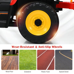 12V Kids Ride on Tractor with Trailer Music and LED Lights