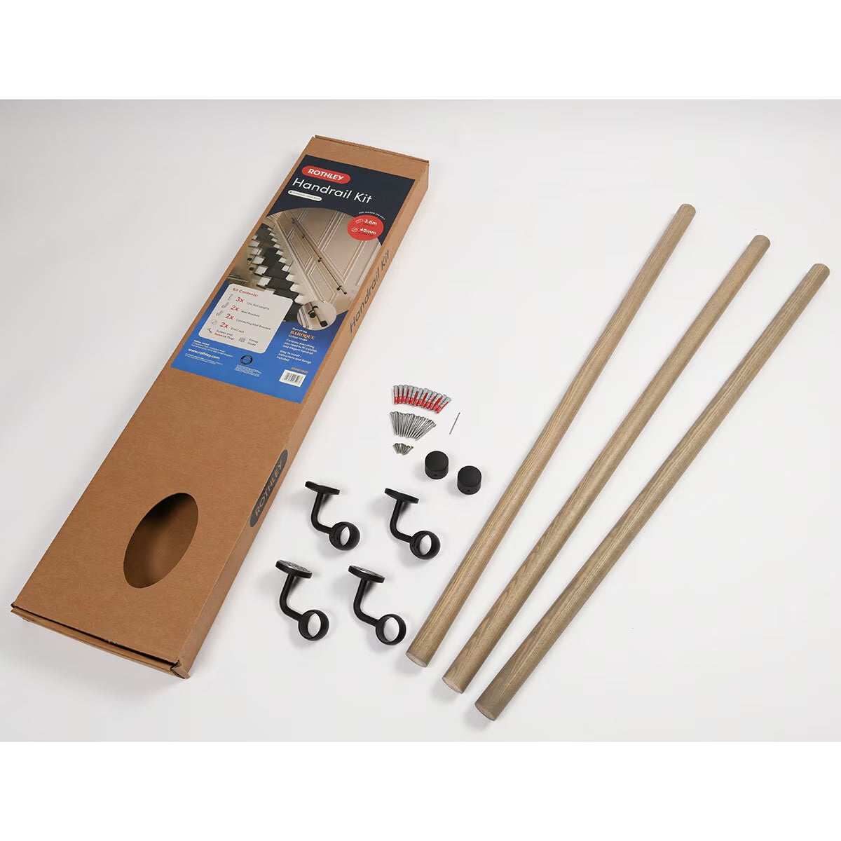 Rothley Drift Wood Finish 3500Mm Hand Rail Kit