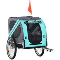 Pawhut Pet Bicycle Trailer Dog Cat Bike Carrier Water Resistant Green Outdoor