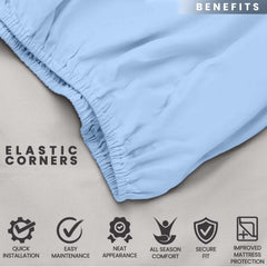 1pc 25cm Extra Deep Fitted Sheet – Solid Color Hotel-Quality Bedsheet, Ultra-Soft & Brushed Microfiber Bedding Sheet, Machine Washable, Single, Double, King, & Super King Sizes Available