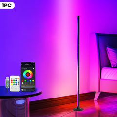 Smart LED Floor Lamp RGBICB Mood Ambient Light Modern Minimalist Backlight with Dual Control via App/Remote | Home Office Decorative Bedside Lamp for Gaming Room, Study, Holiday Birthday Gift, Halloween Christmas Decoration