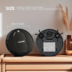 3-in-1 Robot Vacuum Cleaner | 4, 000 Pa Powerful Suction, Up to 90mins Runtime, Low Noise, Suitable for Hard Floors, Flatmarble Tiles, and Wood Floors | USB Charging, Hair Anti-Tangling, Blow and Suction Integrated, Crash Protection