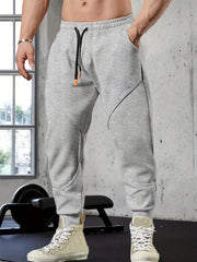 Two-Piece Set Autumn/Winter -Lined Thickened Men's Casual Sports Long Pants Outdoor Hiking Fitness Joggers American Training Basketball Sweatpants